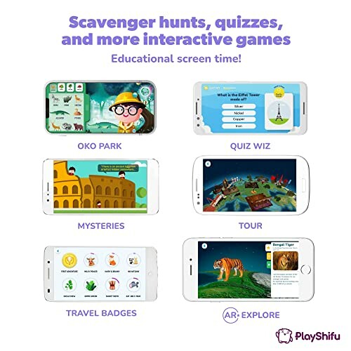 Educational screen time games with scavenger hunts, quizzes, and interactive activities by PlayShifu.